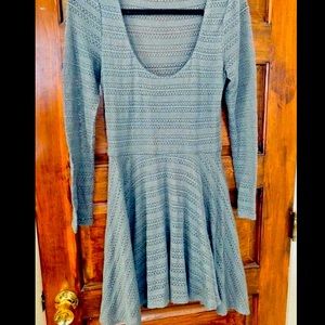 Blue knit dress